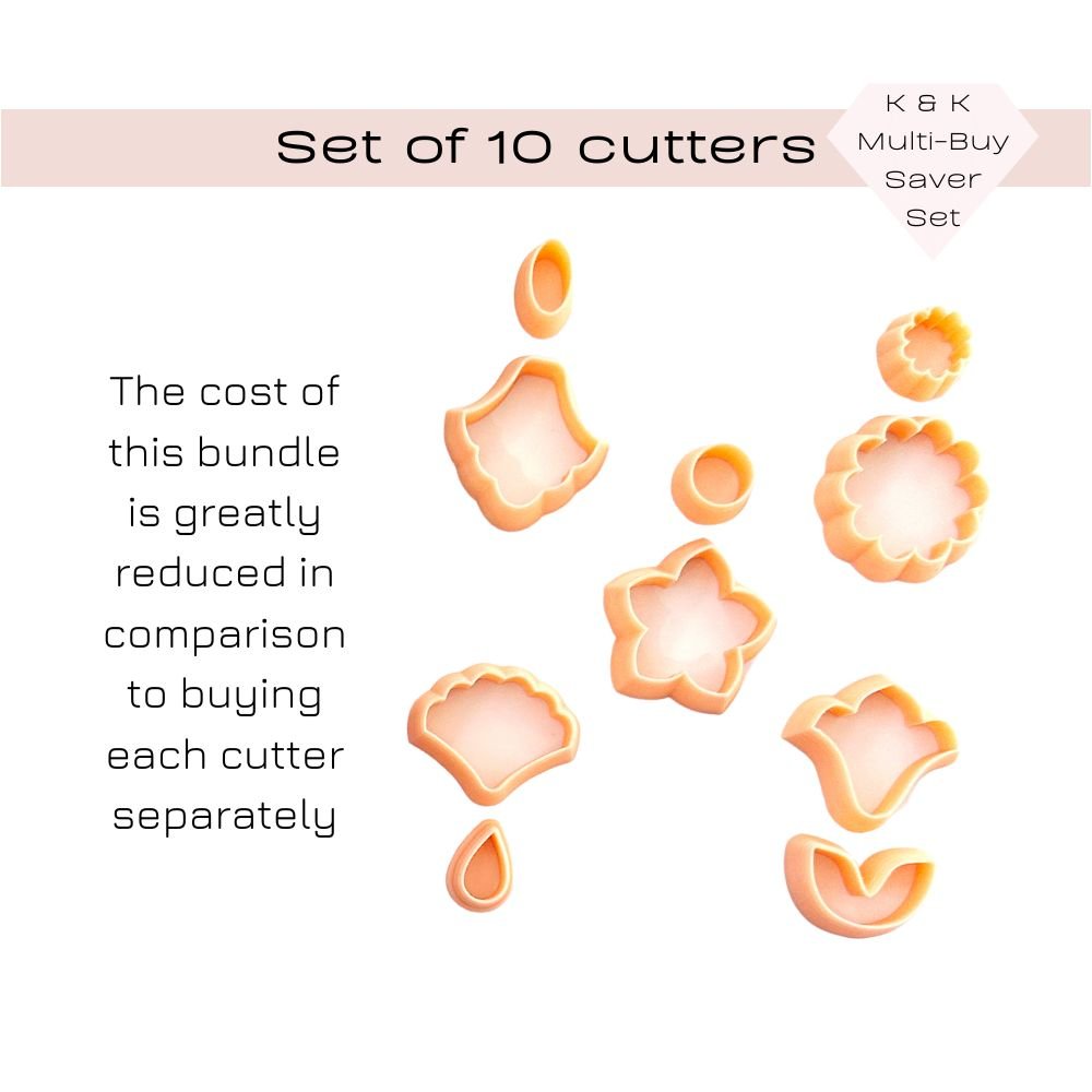 Starter Kit Clay Cutters | Florals 10 Piece Set - 