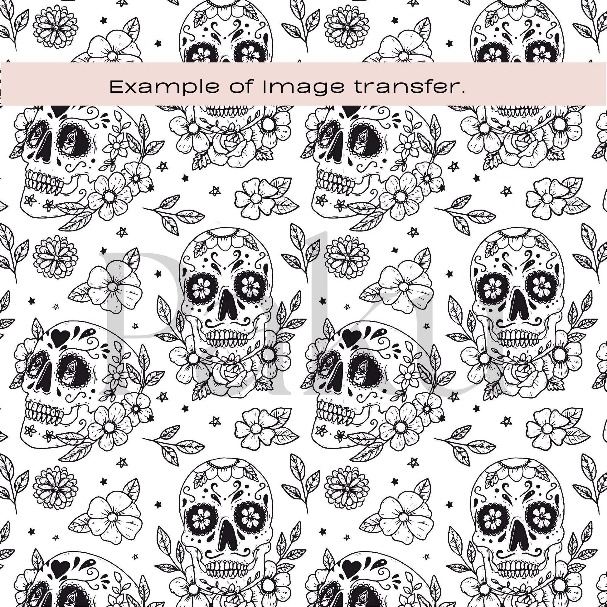 sugar skull silkscreen stancil for polymer clay