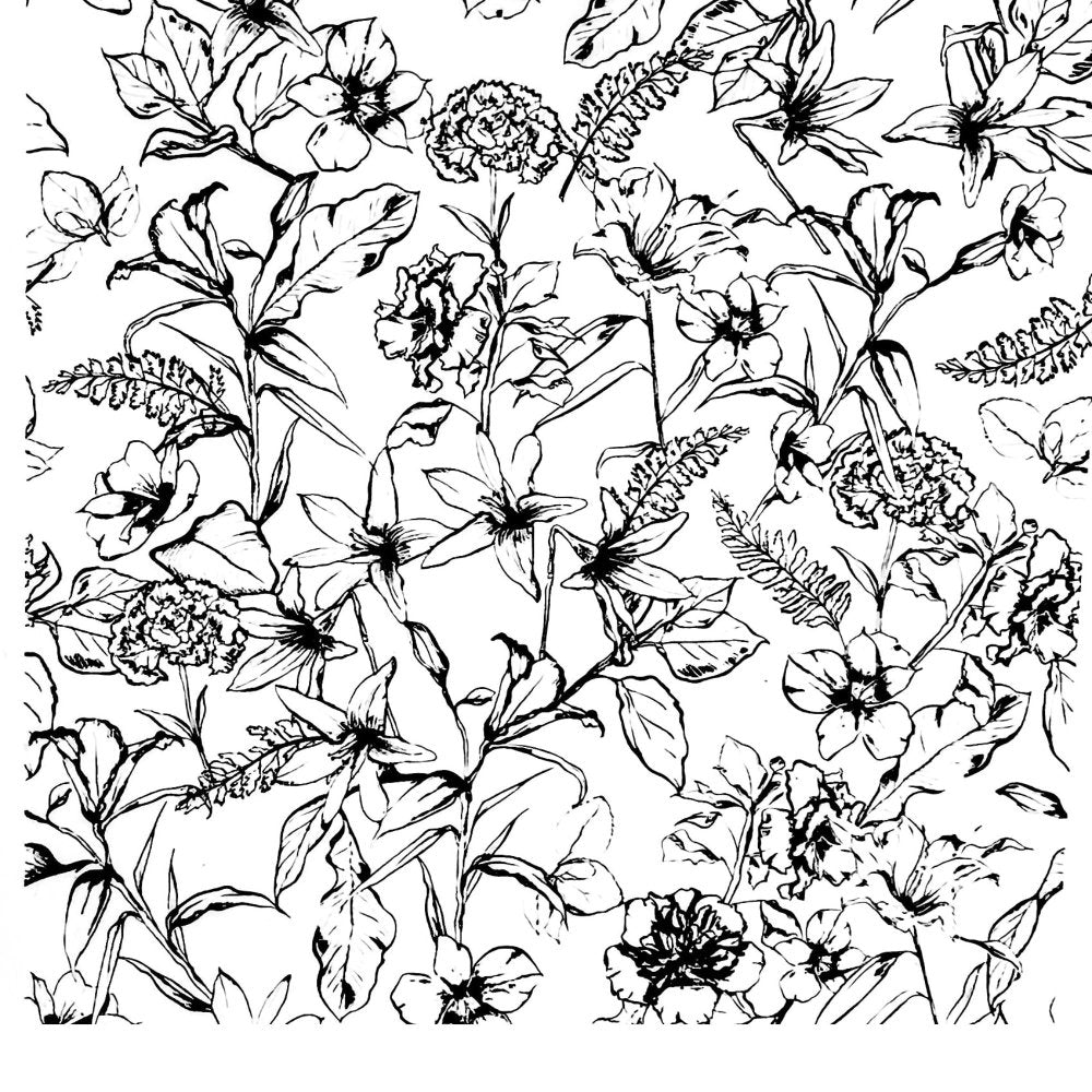 Summer Flowers Silkscreen Stencil -