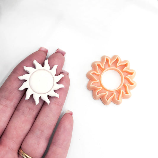Sun Clay Cutter | Inner Embossed Circle - 