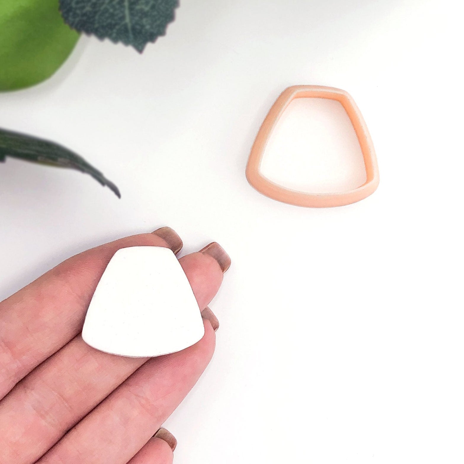 Trapezum clay cutter for use with polymer clay. perfect size for jewellery makers