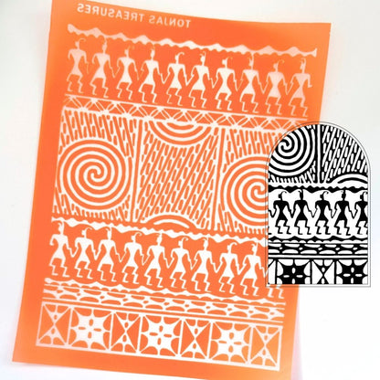 Tribal Mudcloth Silkscreen Stencil -