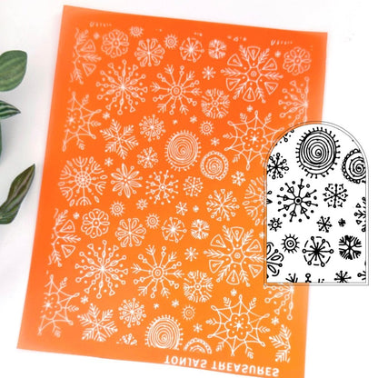 Whimsical Snowflakes Christmas Silkscreen -