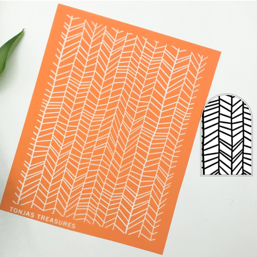 Abstract Herringbone Silkscreen Stencil | Chevron -