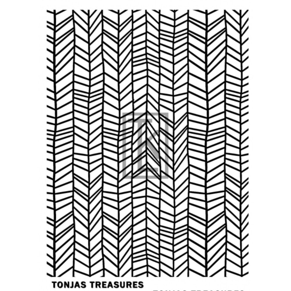 Abstract Herringbone Silkscreen Stencil | Chevron -