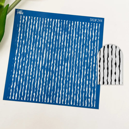 Abstract Stripes Silkscreen Stencil | Wiggly Lines Pattern -