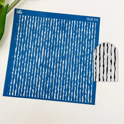 Abstract Stripes Silkscreen Stencil | Wiggly Lines Pattern -