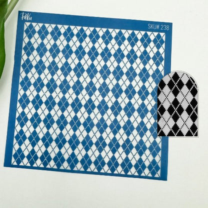 Argyle Silkscreen Stencil | Geometric Scottish Pattern -