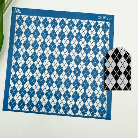 Argyle Silkscreen Stencil | Geometric Scottish Pattern -