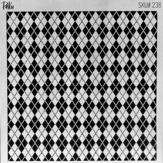 Argyle Silkscreen Stencil | Geometric Scottish Pattern -