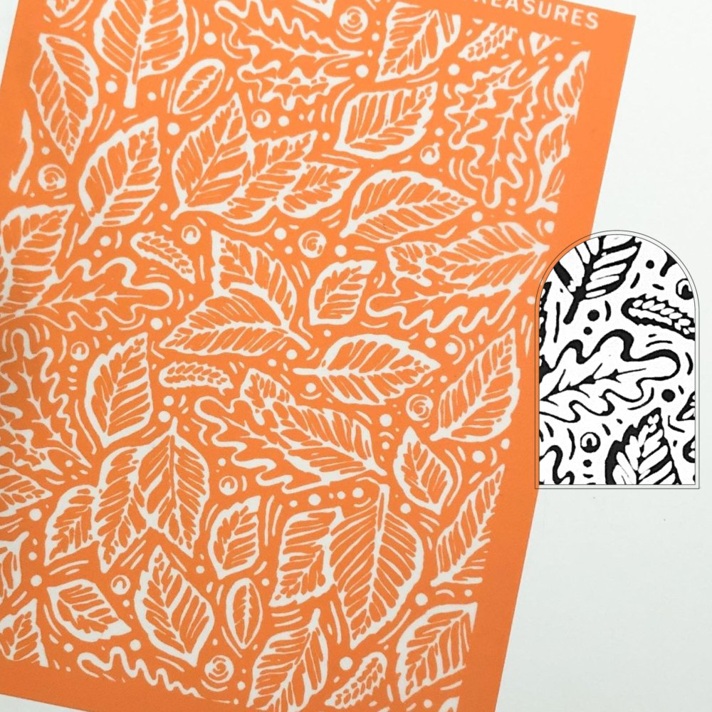 Autumn Leaves Silkscreen Stencil | Polymer Clay | Leaf Fall -