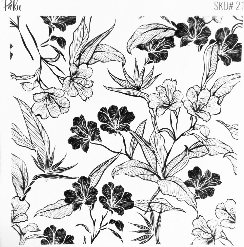 Birds of Paradise Silkscreen Stencil | Flower Pattern -