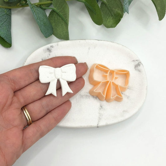 Bow Ribbon Embossed Clay Cutter - Kaly and Klay