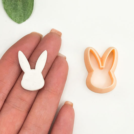 bunny rabbit with pointy ears polymer clay cutter