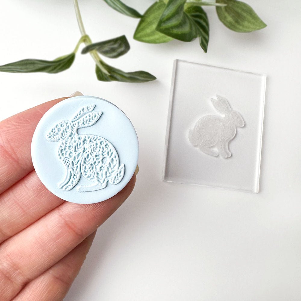 Bunny Rabbit Texture Stamp | Clear Acrylic Embossing Plate -