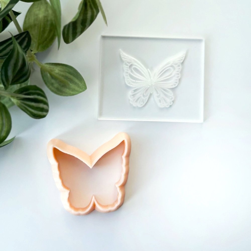 Butterfly 1 Texture Stamp | Clear Acrylic Embossing Plate -