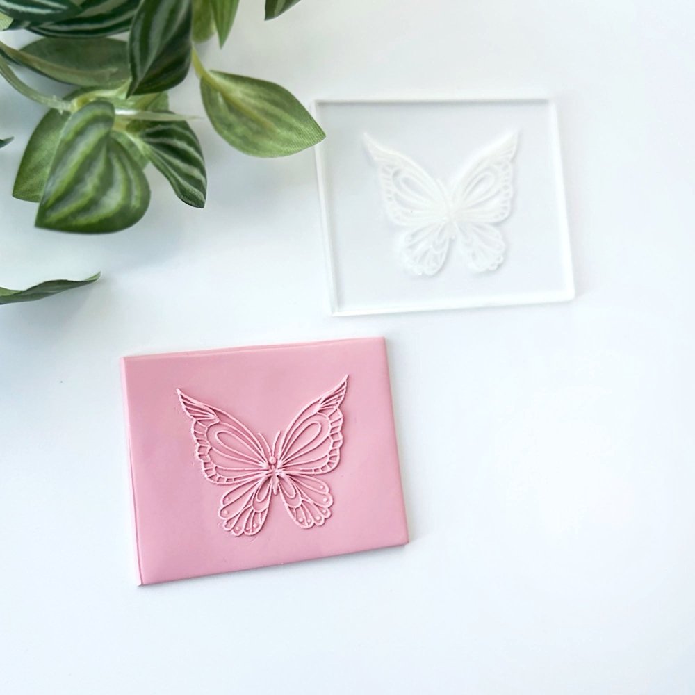 Butterfly 1 Texture Stamp | Clear Acrylic Embossing Plate -