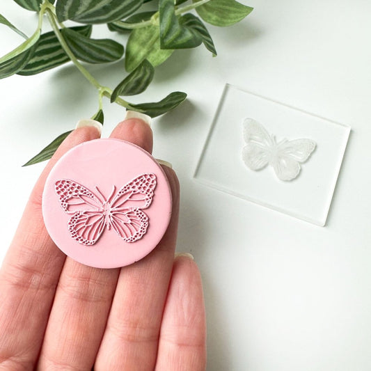 Butterfly Mini Texture Stamp | Acrylic Embossing Stamp 2 -
