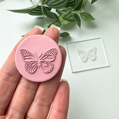 Butterfly Mini Texture Stamp | Acrylic Embossing Stamp 2 -