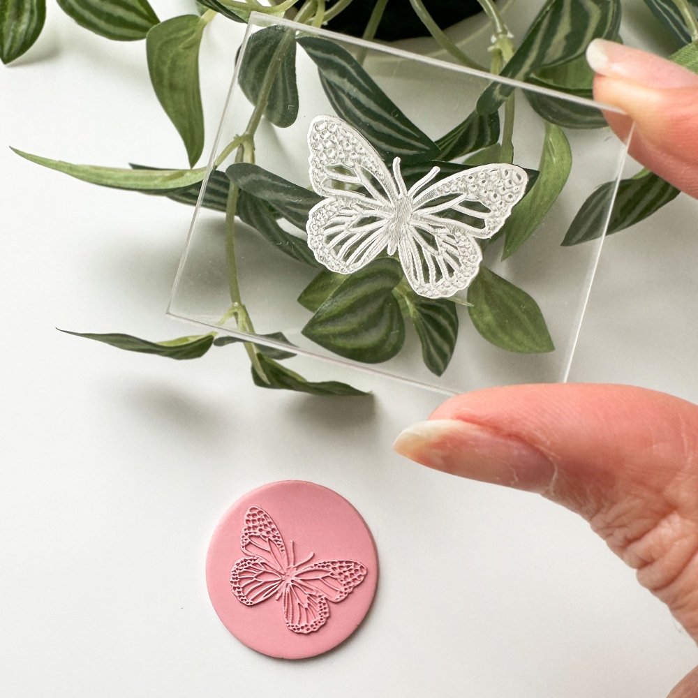 Butterfly Mini Texture Stamp | Acrylic Embossing Stamp 2 -