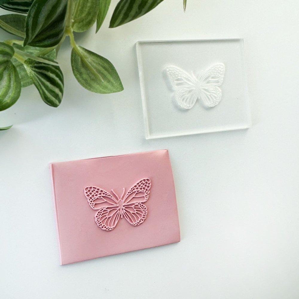 Butterfly Mini Texture Stamp | Acrylic Embossing Stamp 2 -