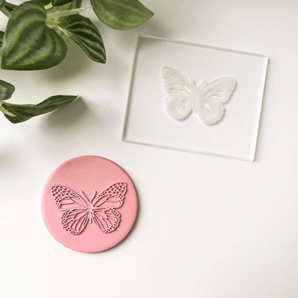 Butterfly Mini Texture Stamp | Acrylic Embossing Stamp 2 -