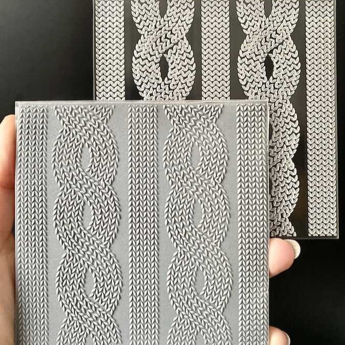 Cable Knit Texture Stamp | Embossed Acrylic Plate -