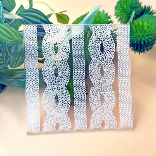 Cable Knit Texture Stamp | Embossed Acrylic Plate -