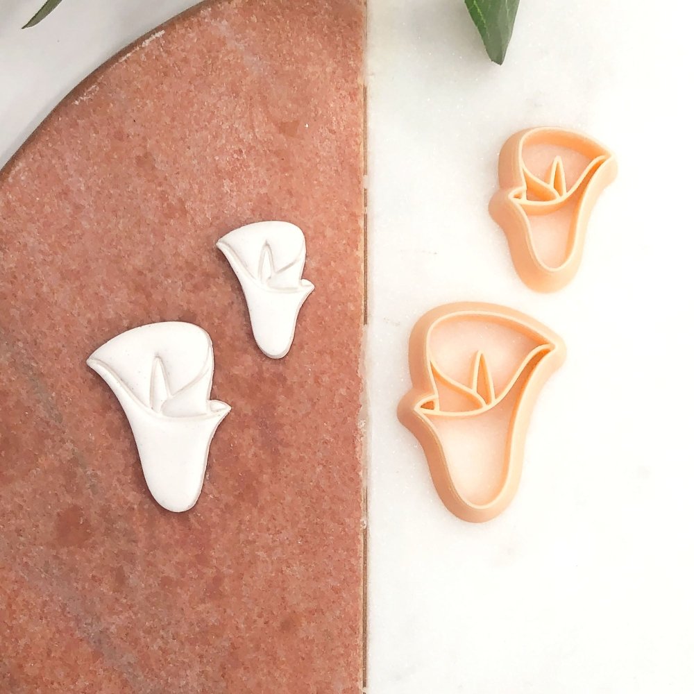 Calla Lily Flower Clay Cutter | Inner Debossing Stamp -