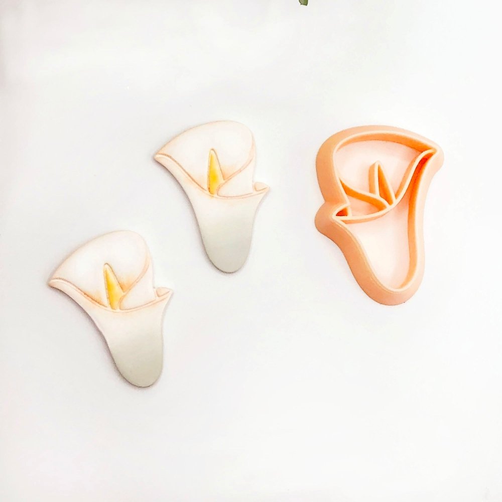 Calla Lily Flower Clay Cutter | Inner Debossing Stamp -