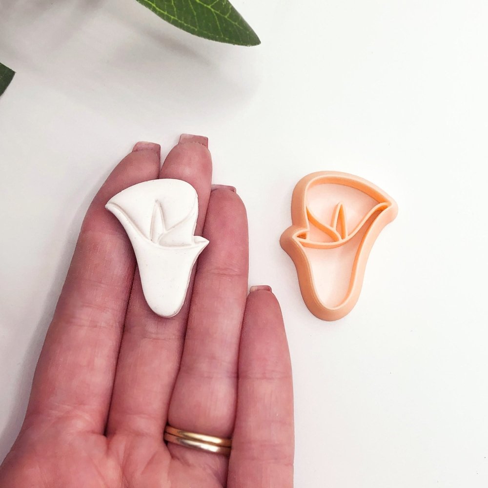 Calla Lily Flower Clay Cutter | Inner Debossing Stamp -