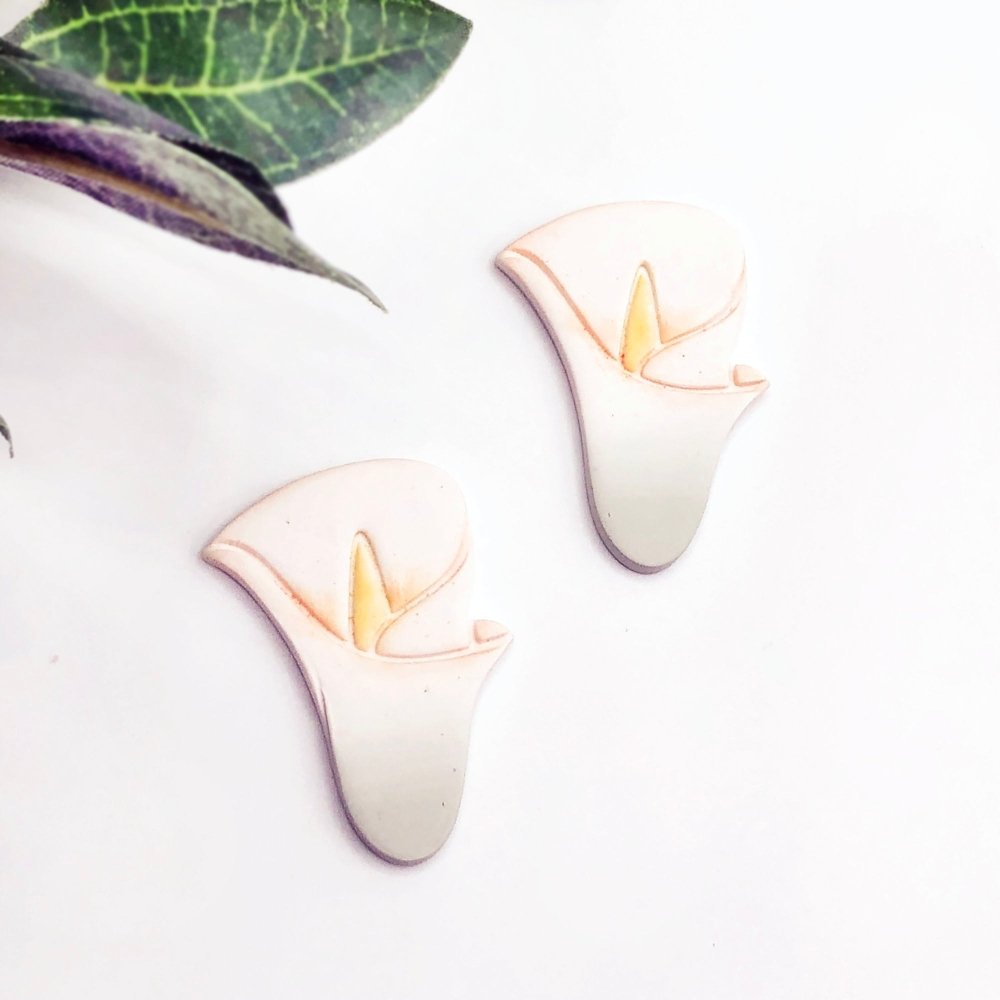 Calla Lily Flower Clay Cutter | Inner Debossing Stamp -