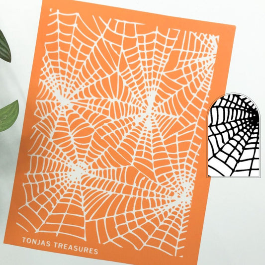 Caught in my Web Silkscreen | Halloween Spiderweb | Polymer Clay -