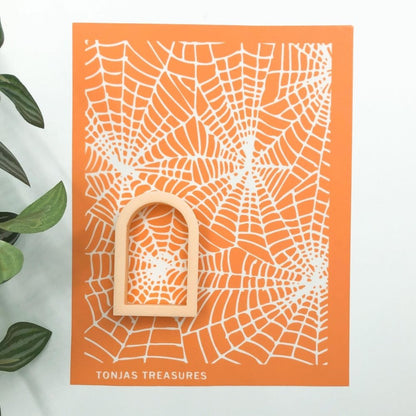 Caught in my Web Silkscreen | Halloween Spiderweb | Polymer Clay -