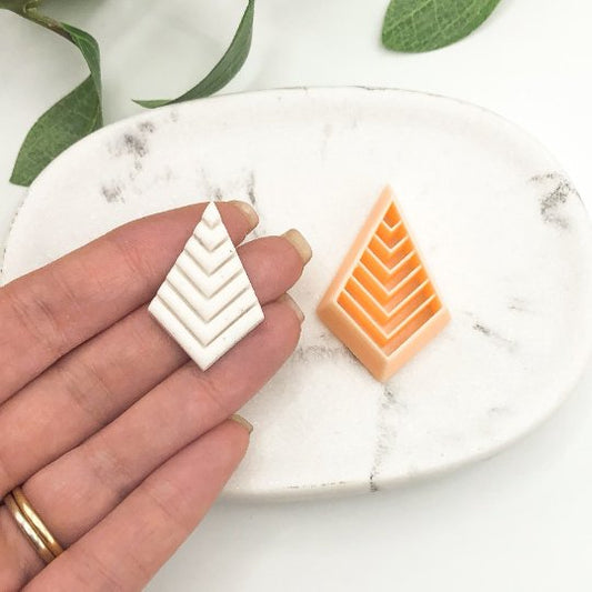 Chevron Diamond Embossed Clay Cutter - Kaly and Klay