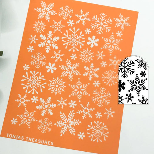 Christmas Delicate Snowflakes Silkscreen -