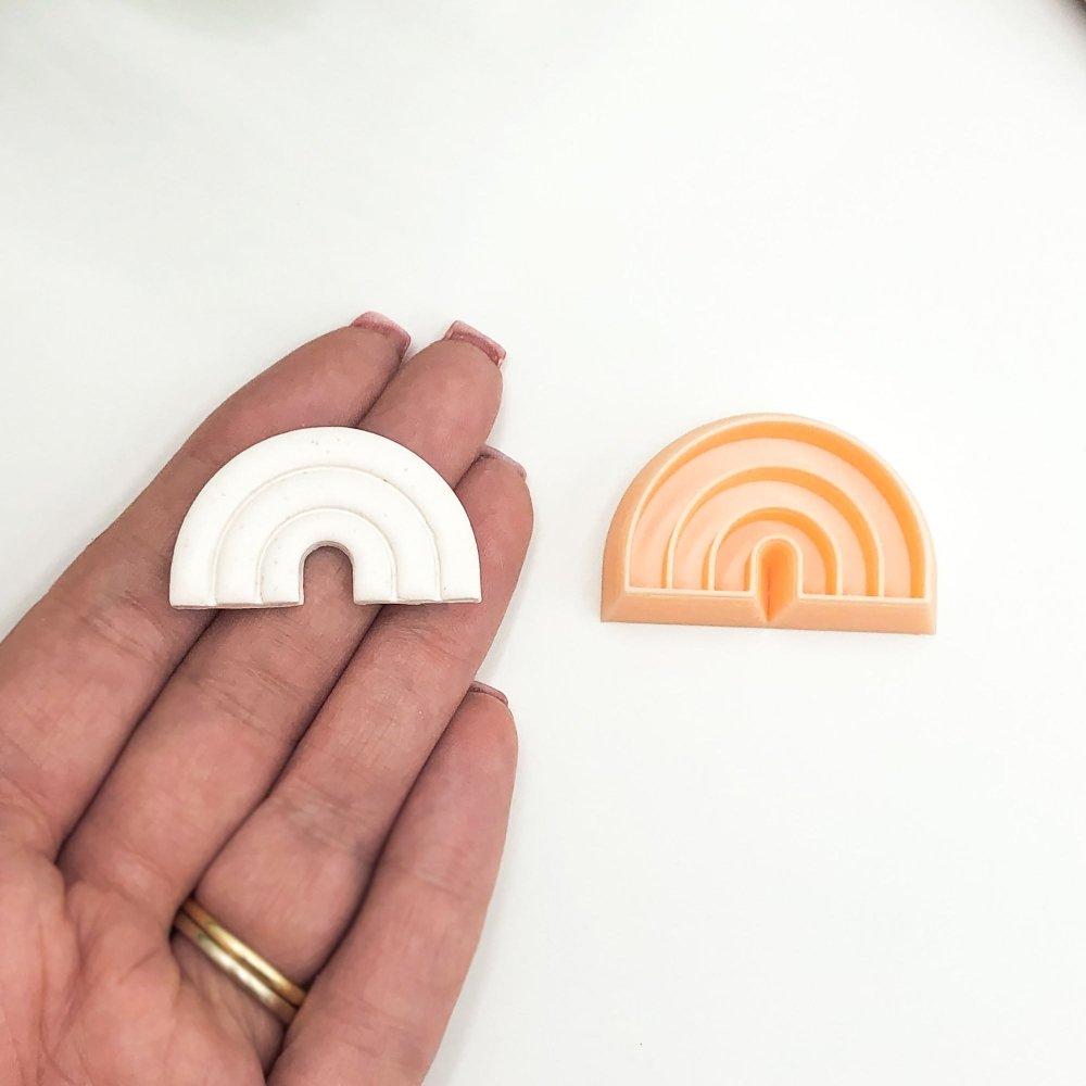 Chunk Arch Rainbow Polymer Clay Cutter | Inner De-bossing Stamp -