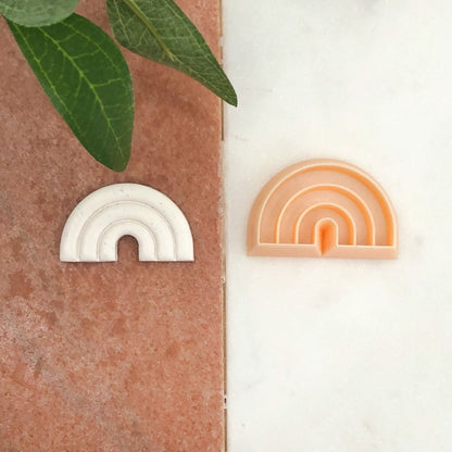 Chunk Arch Rainbow Polymer Clay Cutter | Inner De-bossing Stamp -