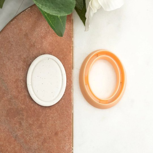 Chunky Oval Frame | Border Polymer Clay Cutter -