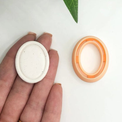 Chunky Oval Frame | Border Polymer Clay Cutter -