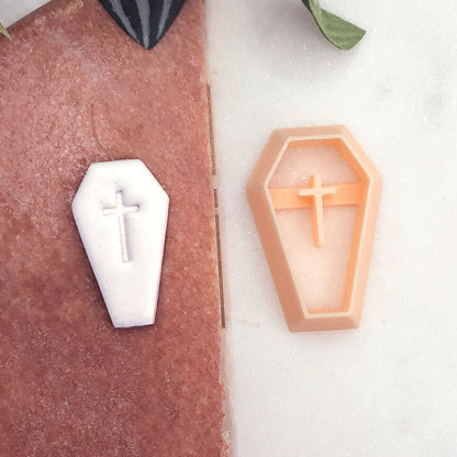 Coffin with Inner Cross Clay Cutter | Halloween -