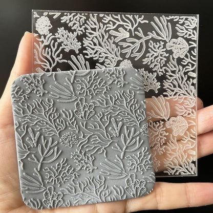 Coral Reef Background Texture Stamp | Embossed Acrylic Plate -