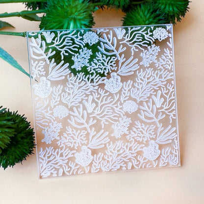 Coral Reef Background Texture Stamp | Embossed Acrylic Plate -