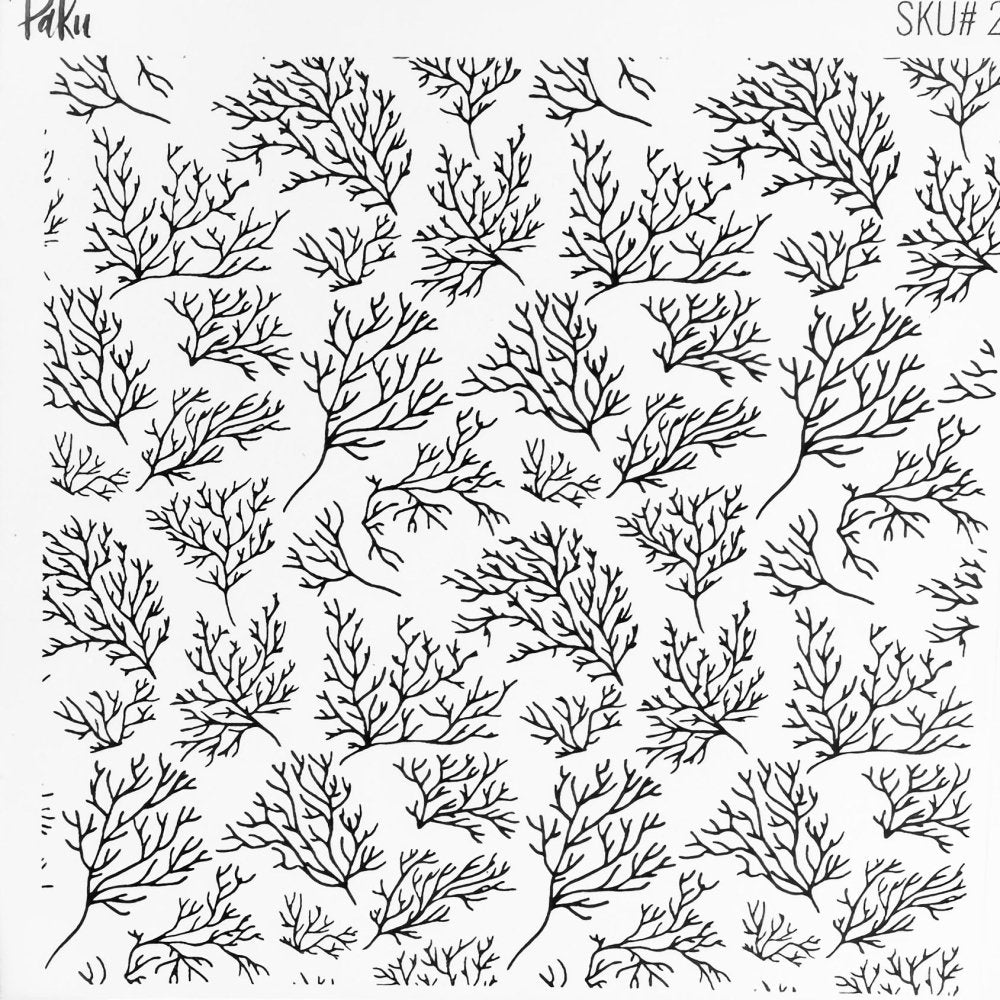 Coral Silkscreen Stencil | Flowing Reef Pattern -