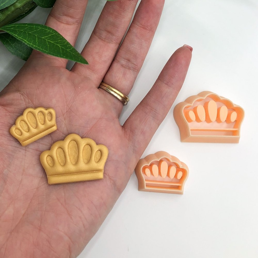 Crown Clay Cutter | Embossed Inner Stamp | King \ Queen -