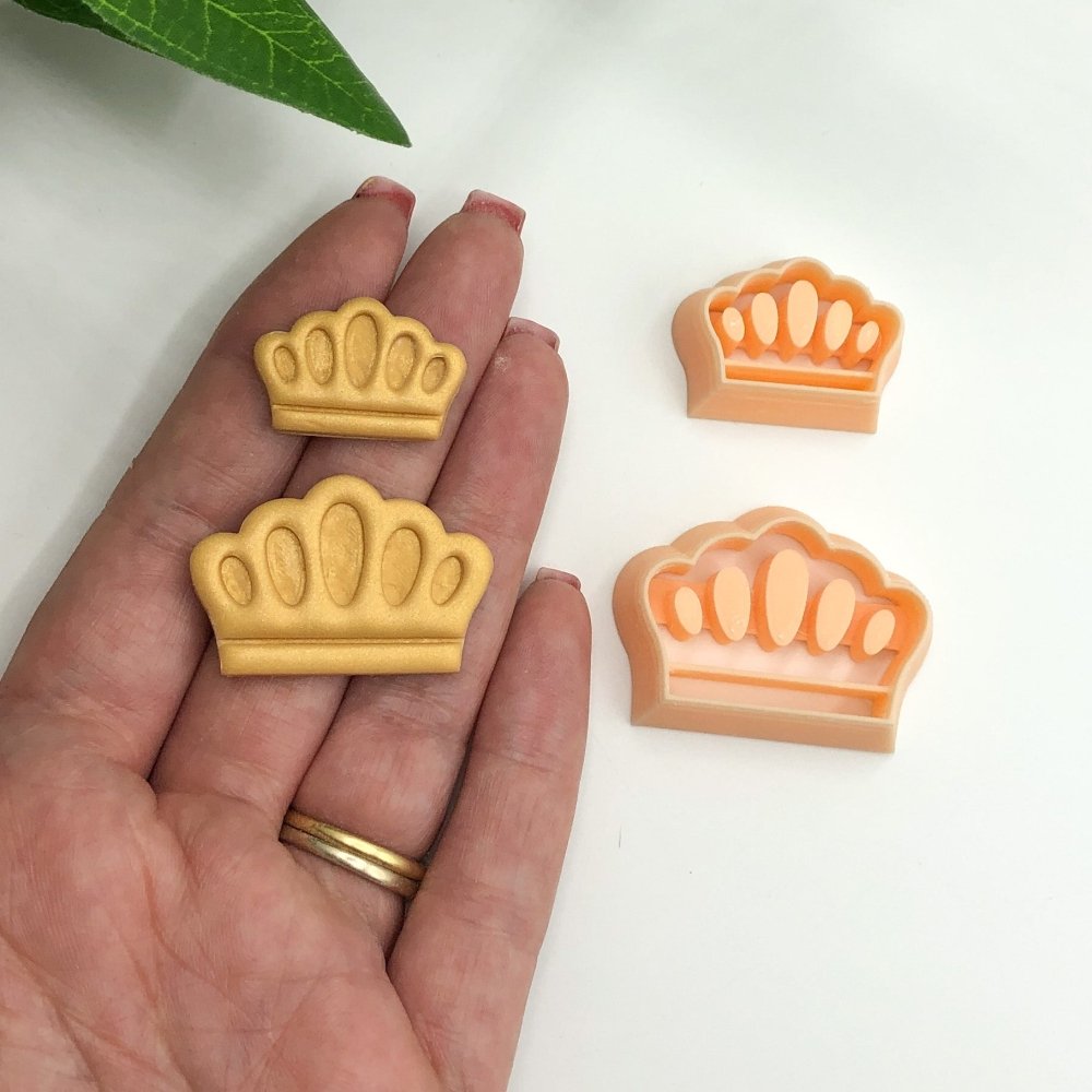 Crown Clay Cutter | Embossed Inner Stamp | King \ Queen -