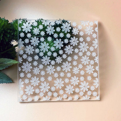 Daisy Flowers Texture Stamp | Clear Acrylic Floral Embossing Plate -