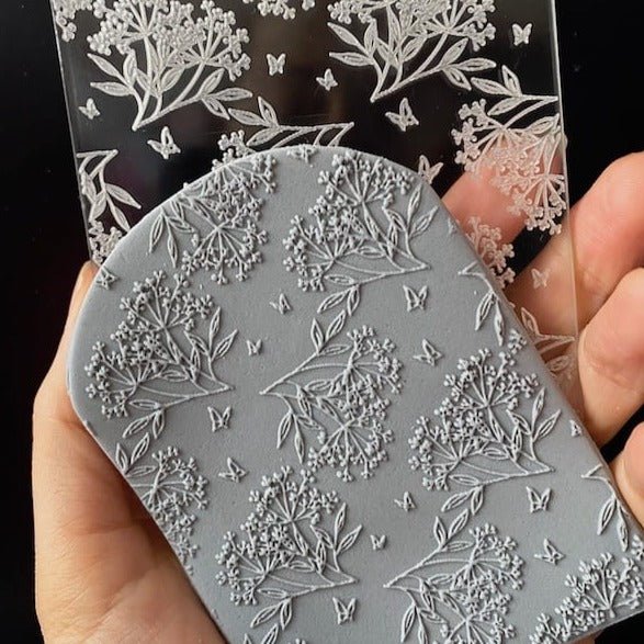 Dandelions Wildflower texture stamp | Clear Acrylic Embossed Plate -