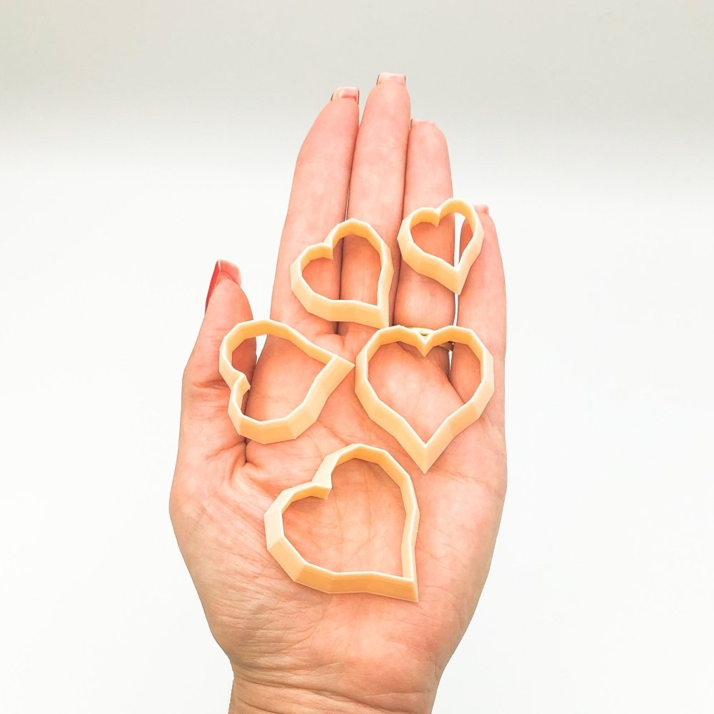 Faceted Heart Polymer Clay Cutter | Valentines -