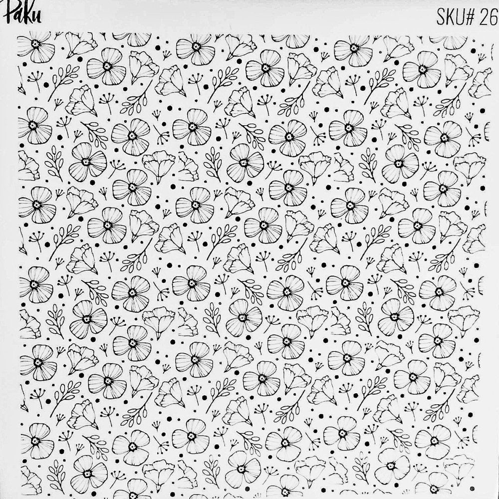 Floral Background Silkscreen Stencil | Flowers Pattern -
